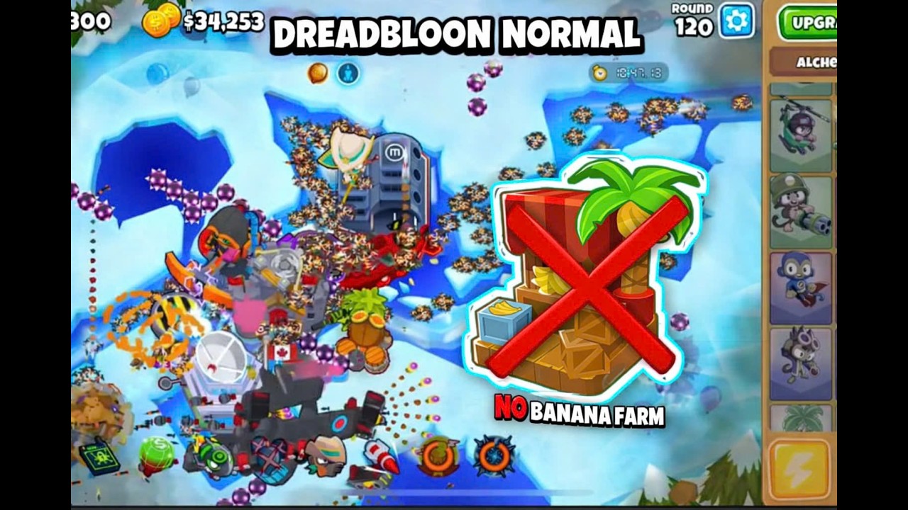 BTD6 Boss Dreadbloon Normal | No Banana Farm – Full 5 Tiers Clear