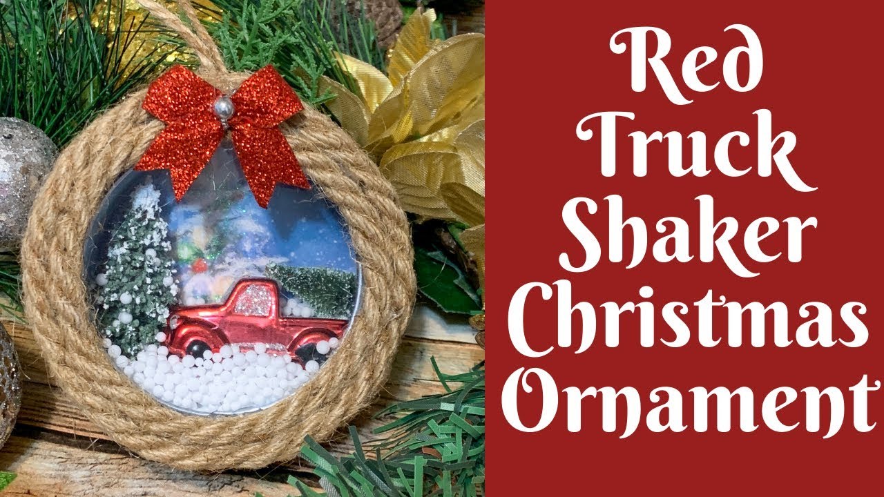 Dollar Tree Christmas Crafts: Red Truck Shaker Christmas Ornament