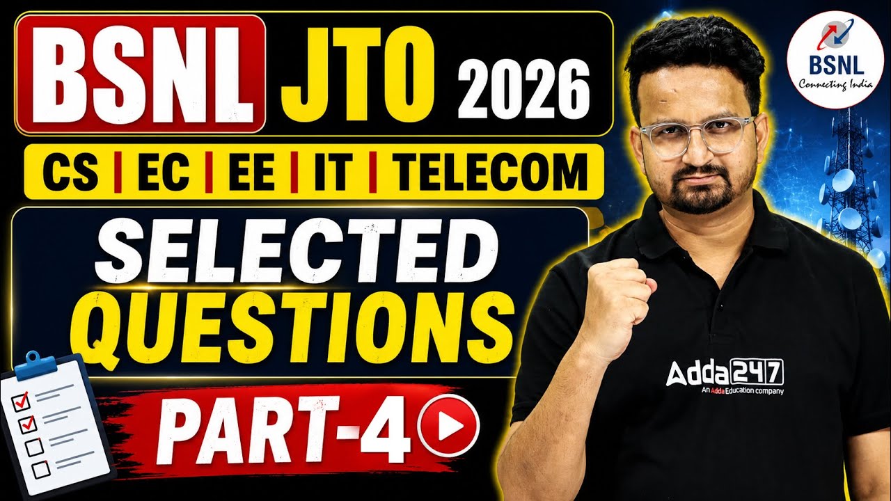 BSNL JTO 2026 | BSNL JTO/CS/EC/EE/IT/Telecom Selected Questions #4 | By Ashish Siri