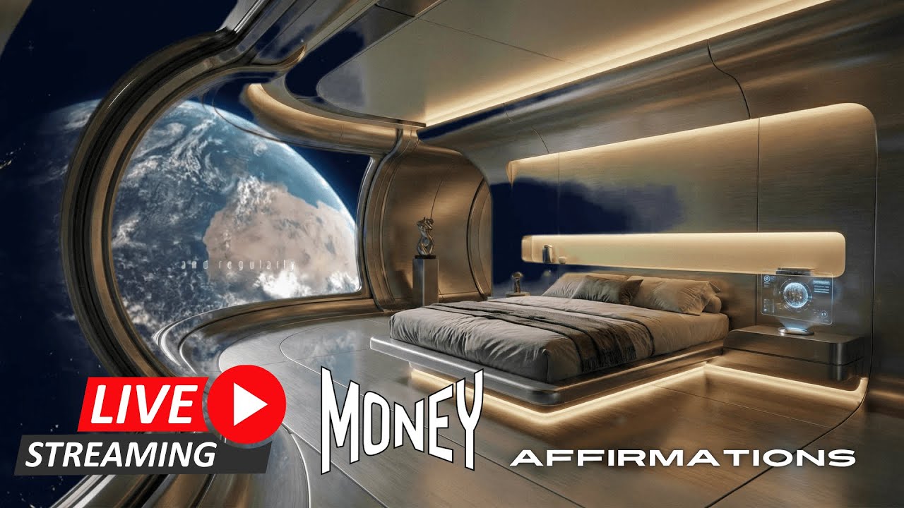 Chill Ambient Money Affirmations 🌍 Space Bedroom with Earth View | Relax & Focus