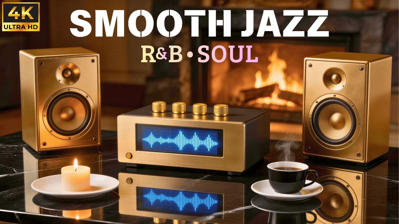 Sophisticated Night Jazz 🌙 Premium Caf&eacute; Atmosphere with Crackling Fire & Warm Melodies 🍵