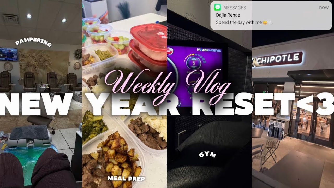 Weekly Vlog| New year reset, meal prep, pampering & gym routine 🥂🏋🏽‍♀️💅🏾