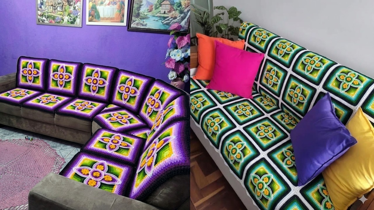 VUELTA 16 del cuadrado de colores tejido a crochet N° 78 para colchas y cojines de Milagros Ena 