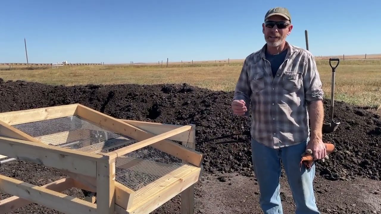 Homemade compost sifter.