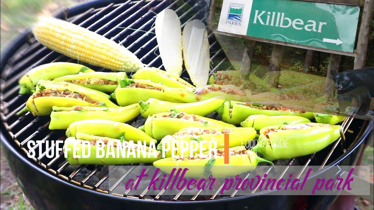 Stuffed banana peppers recipe | Picnic at Killbear provincial park, Ontario, Canada