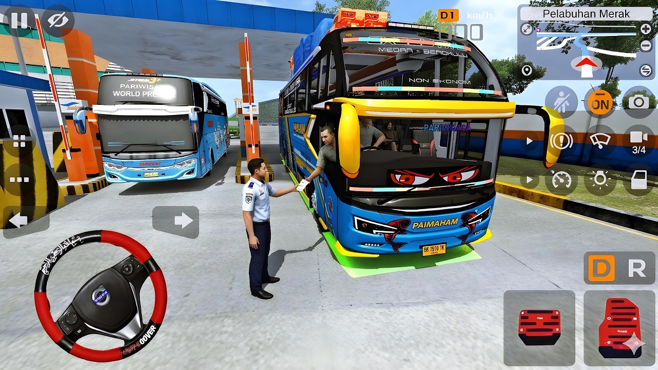 Bus Paimaham Full Muatan Tujuan Medan Bayar Karcis Di Pelabuhan Feri