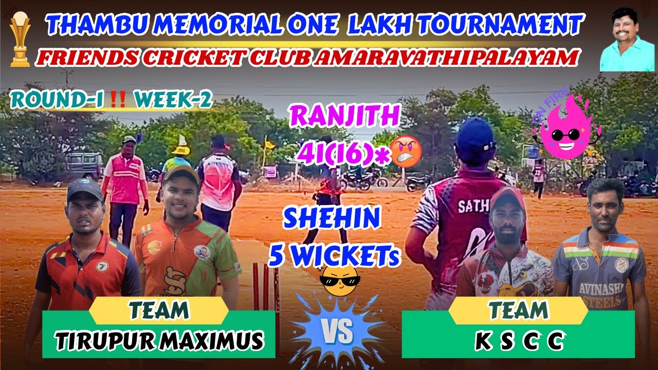 🚨 5 WICKET HAUL FOR SHEHIN🔥🎾 WITH BATSMAN 41(16)*‼️TIRUPUR MAXIMUS🆚KSCC ‼️THAMBU 1 LAKH TOURNAMENT🏆