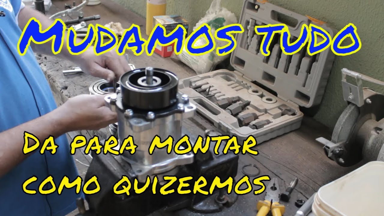 Compressor 5h14 , troca de polia e tampa traseira , tudo para encaixar no projeto !