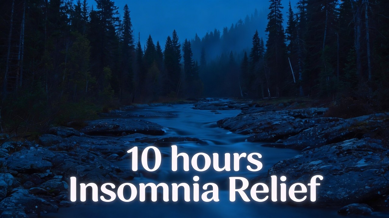 Insomnia Relief 🌙 Deep Dark Night River • 10 Hours (No Talking, No Music)