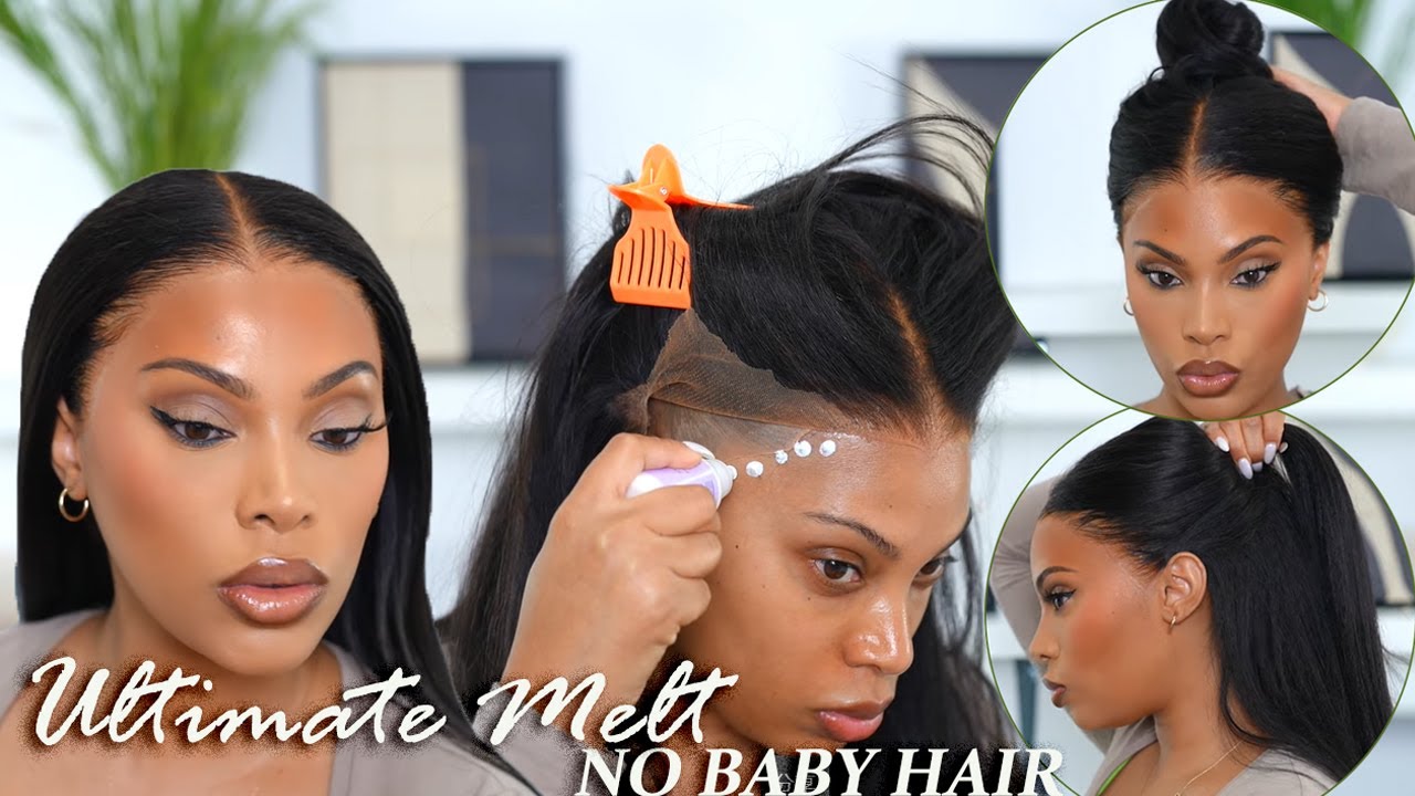 TRUE SCALP! THE ULTIMATE MELT NO BABY HAIR  | KINKY STRAIGHT 360 WIG INSTALL