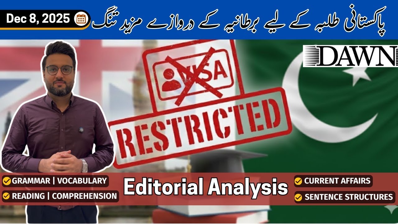 Dawn Editorial Analysis 8 Dec | Grammar Vocabulary Sentence Structures | Learn English Newspaper