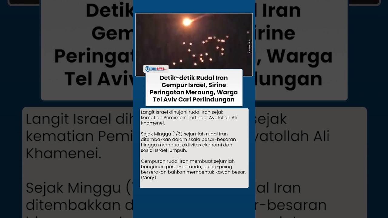 Rudal Iran Hujani Israel Usai Khamenei Tewas, Sirine Meraung di Tel Aviv, Warga Cari Perlindungan
