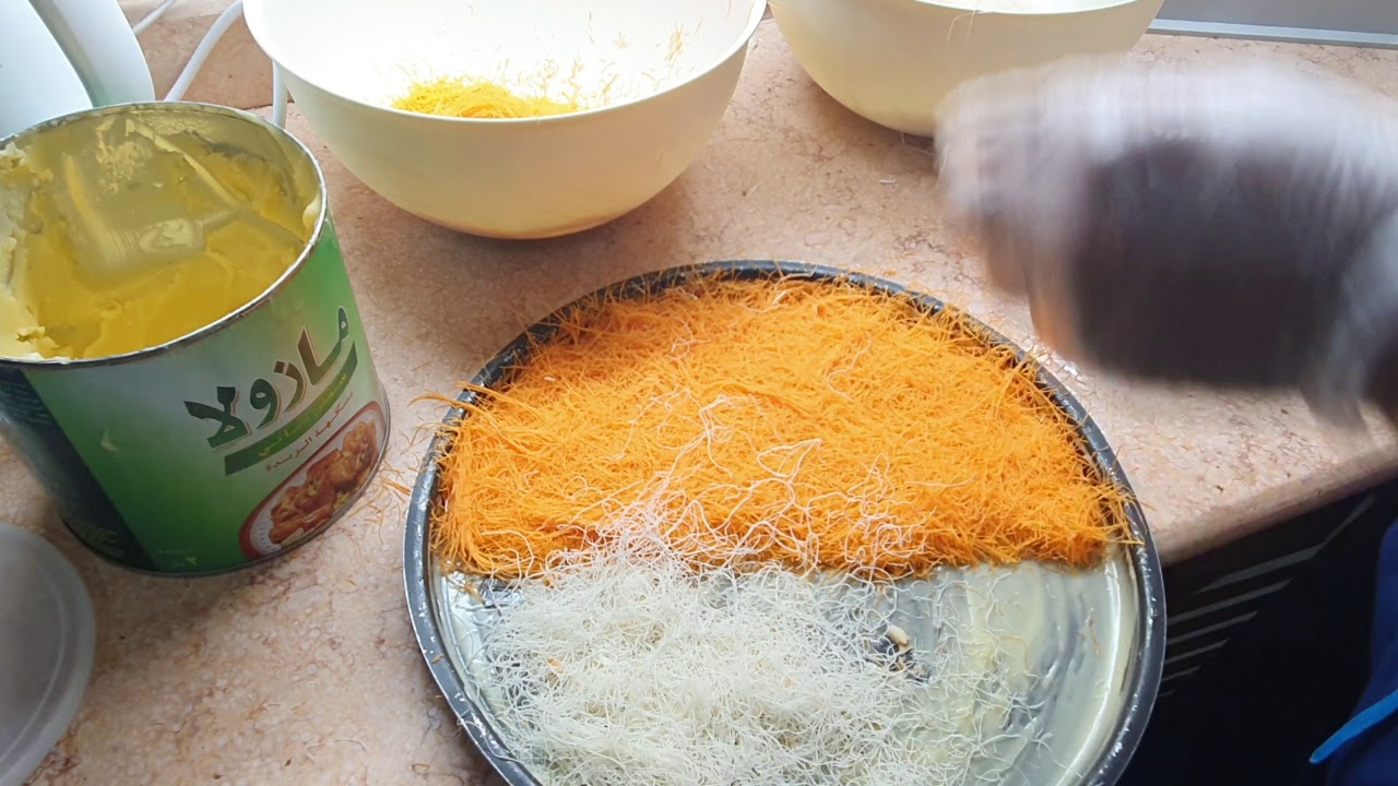Метод приготовления грубой кунафы с сыром и сырного десерта