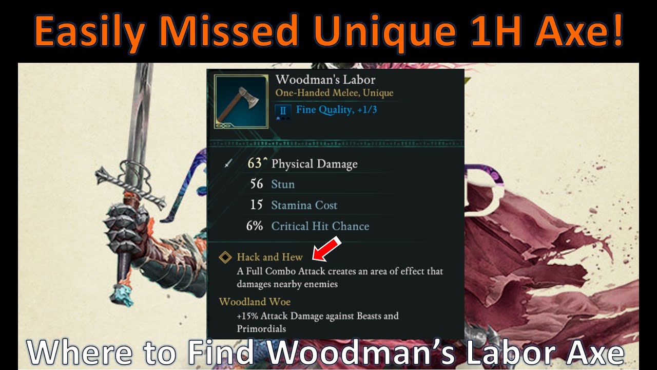 Easily Missed Rare Unique 1H AOE Axe in Avowed! Woodman's Labor