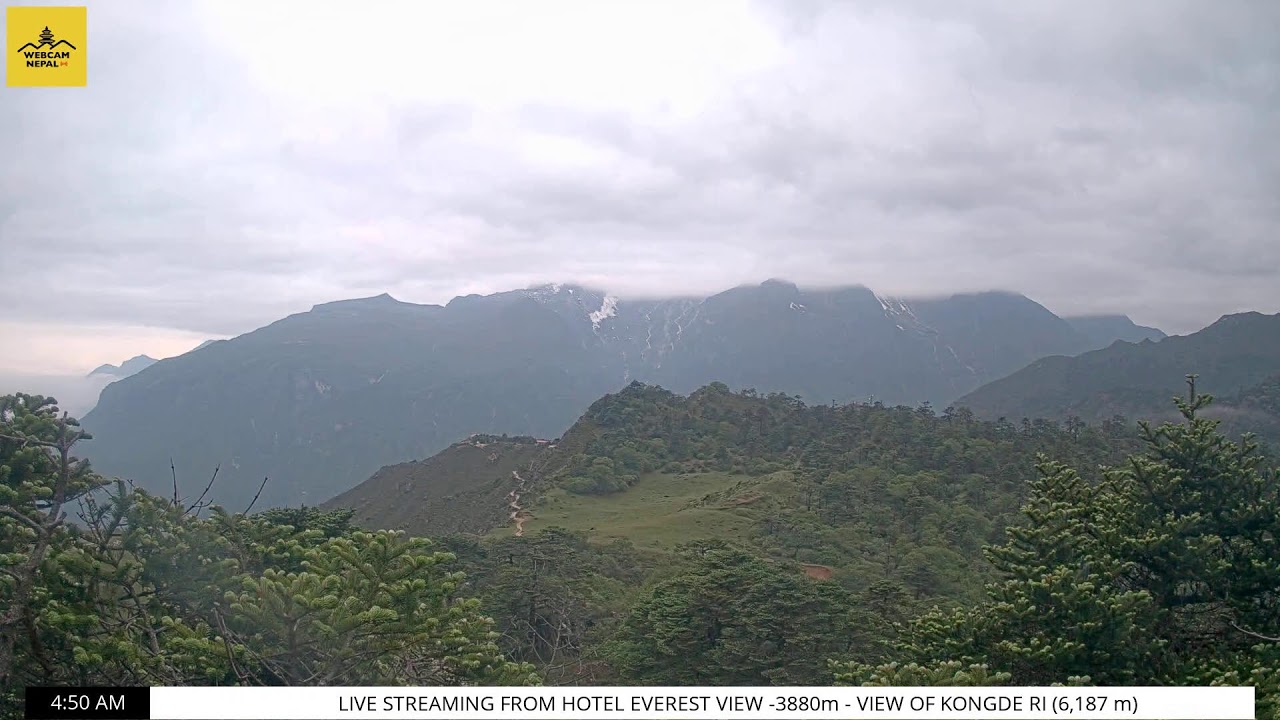 WEBCAM NEPAL - LIVE STREAMING FROM HOTEL EVEREST VIEW -3880m - VIEW OF KONGDE RI (6,187 m)