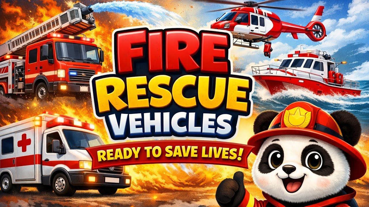 🔥🚒 Fire & Rescue Vehicles information for Kids | Clever Panda 🐼