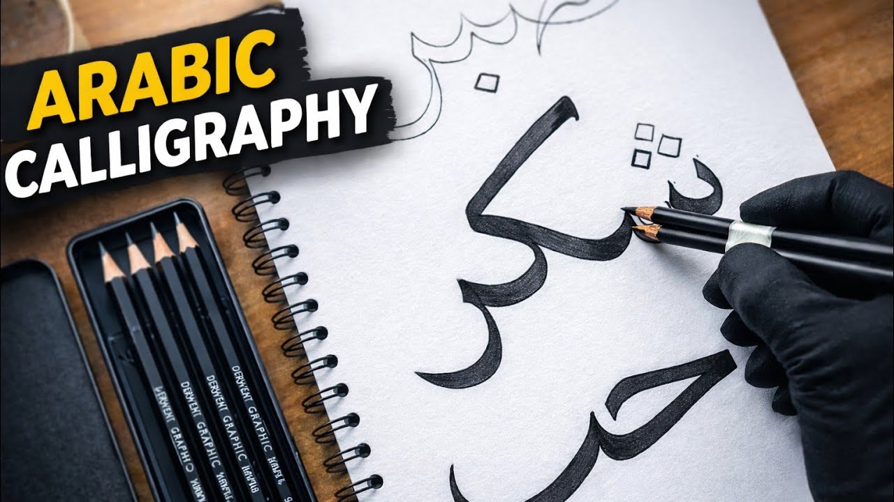 Arabic calligraphy for beginners with double pencil method | arabic calligraphy 