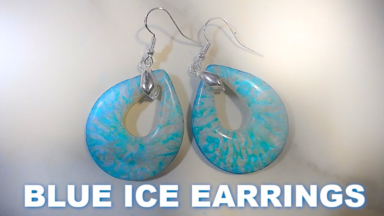 Blue Ice earrings - a polymer clay tutorial
