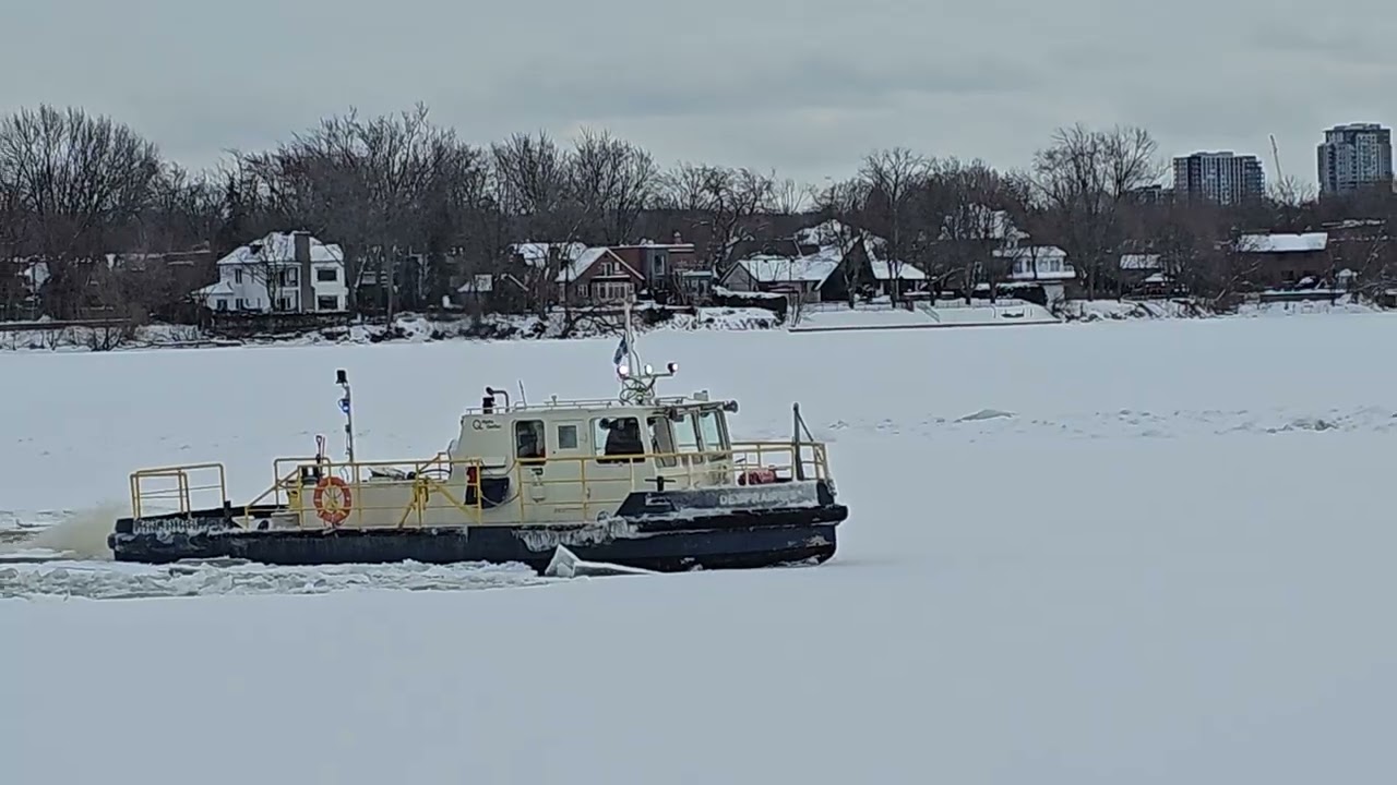 Ice Breaker On A River In Laval