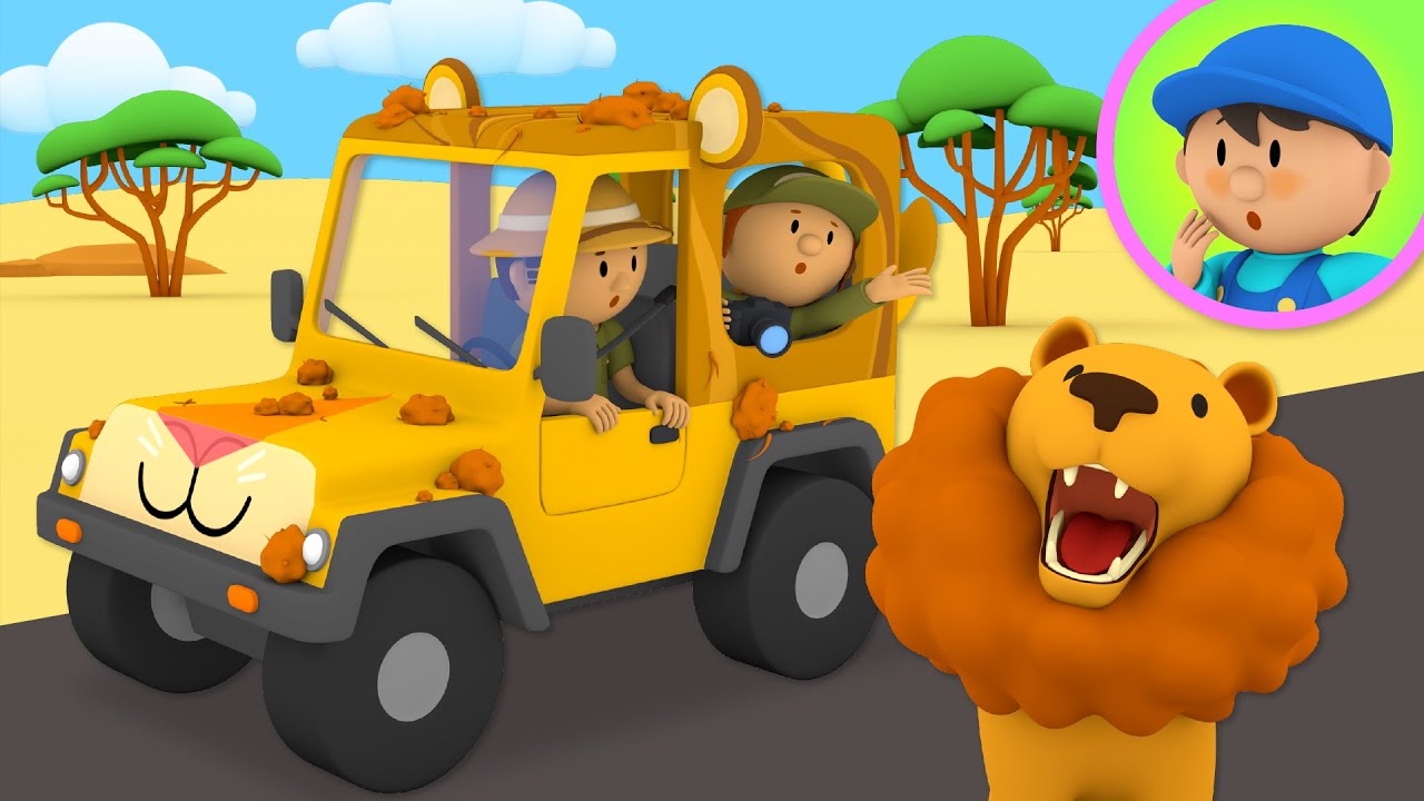 A Safari Jeep goes to Carl's Car Wash! | Cartoon for Kids