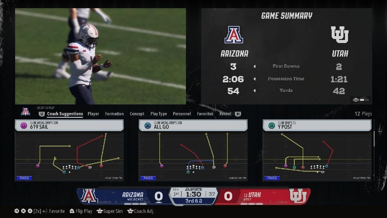 EA SPORTS College Football 26: Arizona vs. Utah on Heisman Difficulty 🐱🔴🔵⚪️🦅🔴⚪️