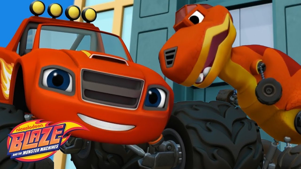 Blaze Saves Fluffy The Dinosaur 🦖 ! | Blaze and the Monster Machines