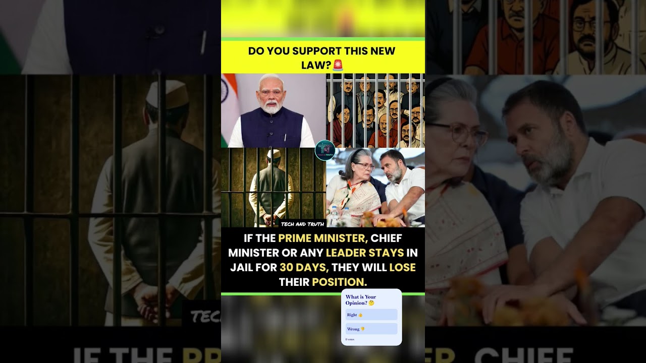 Should Leaders Lose Their Position After 30 Days in Jail? A Debate That Could Change Indian Politics