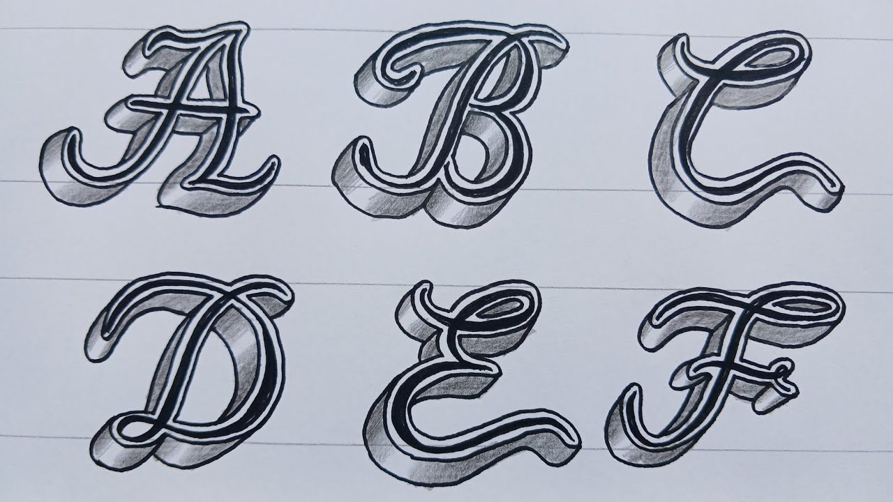 3d Drawing Letter A To Z / How To Draw Easy Art Calligraphy Capital Cursive For Beginners