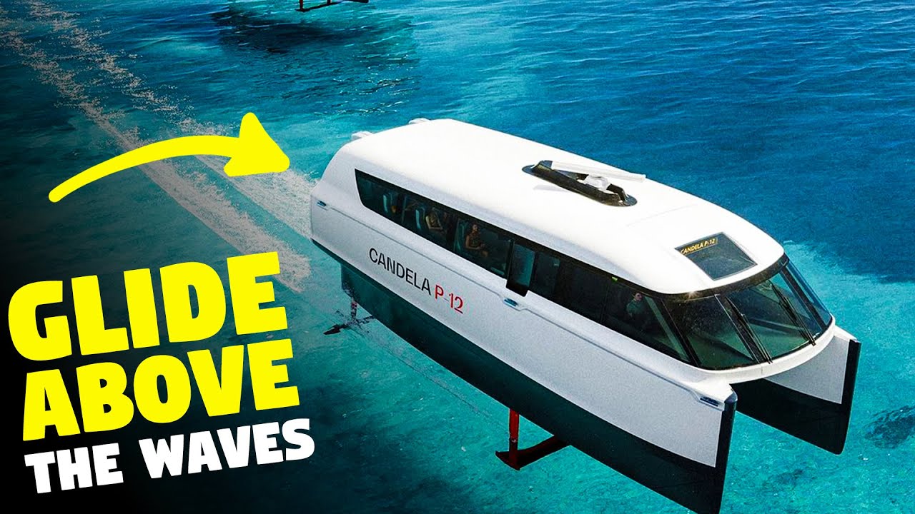 This  electric hydrofoiling water taxi. glide above the waves!