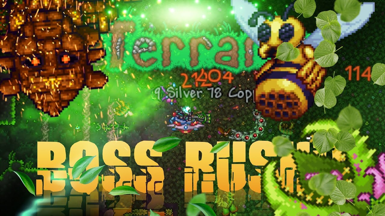 Terraria Boss Rush: Chlorophyte Shotbow VS All Bosses