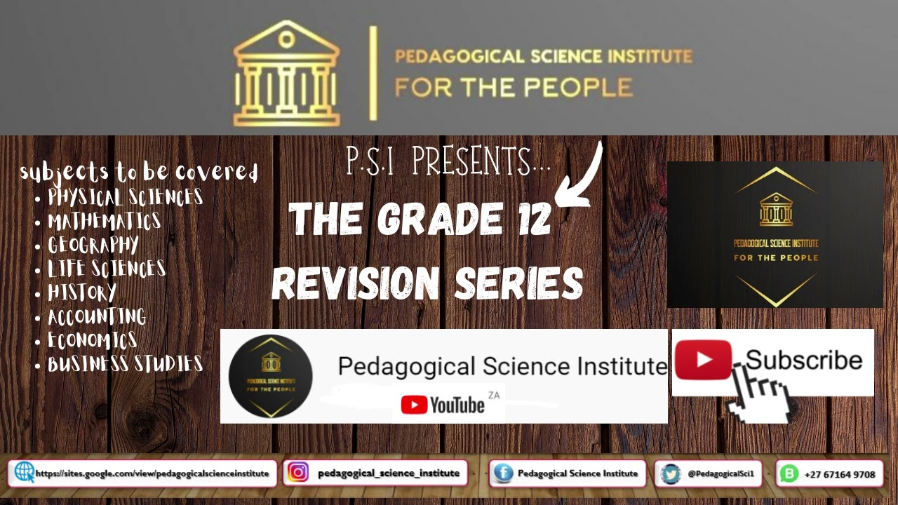 PSI School Student Support Program Launces the Matric Revision Series (2021 Edition)