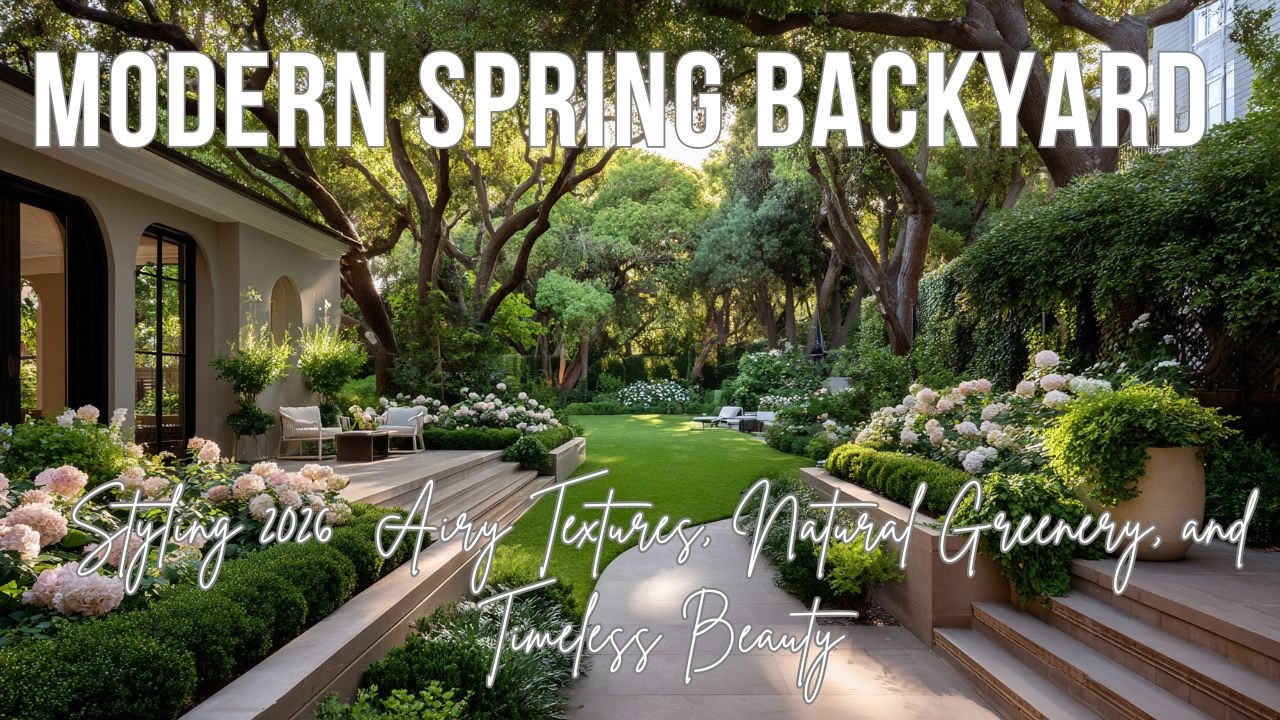 Modern Spring Backyard Styling 2026  Airy Textures, Natural Greenery, and Timeless Beauty