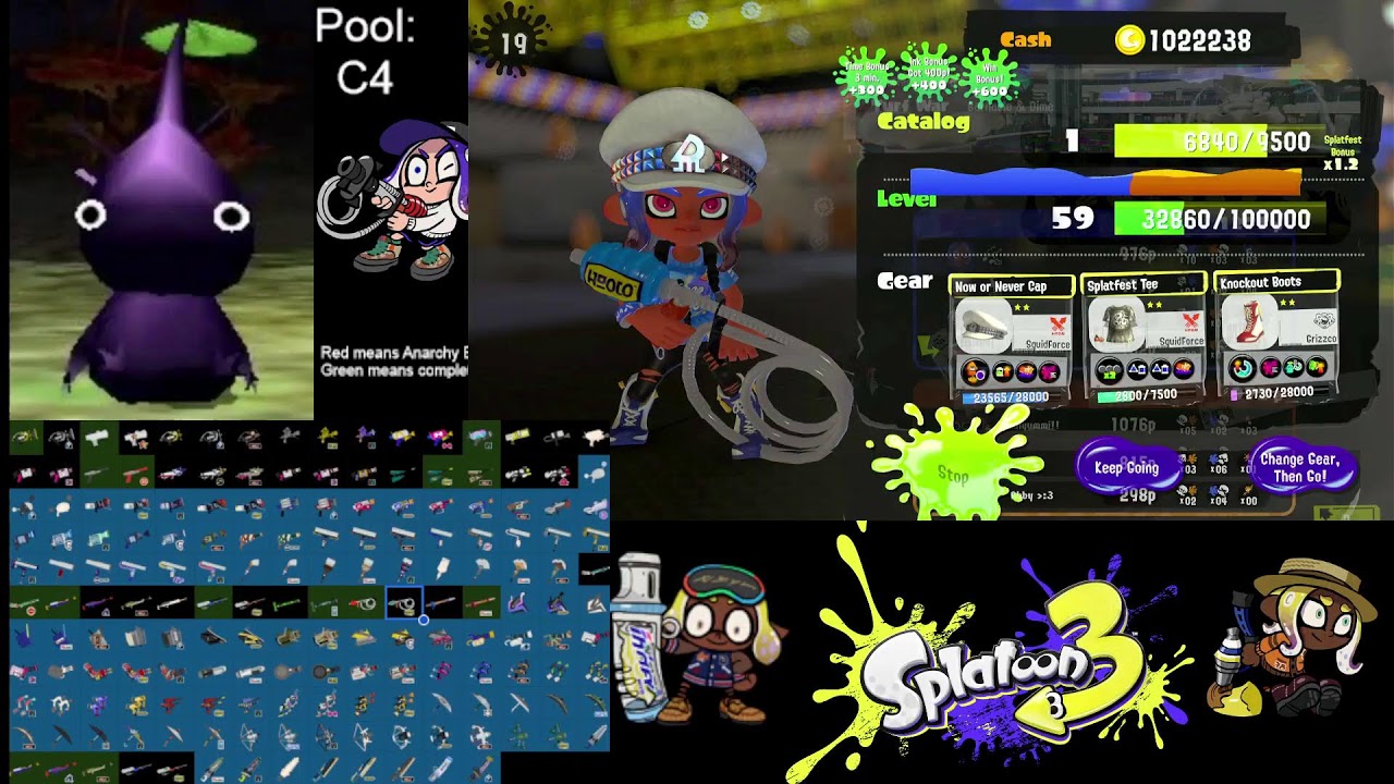 Splatoon 3 whilst splatfest happens, tryna win with a few chargers and shooters