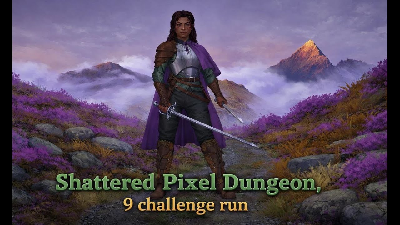 Shattered Pixel Dungeon, 9 challenge run, attempt 46, chapter 3.