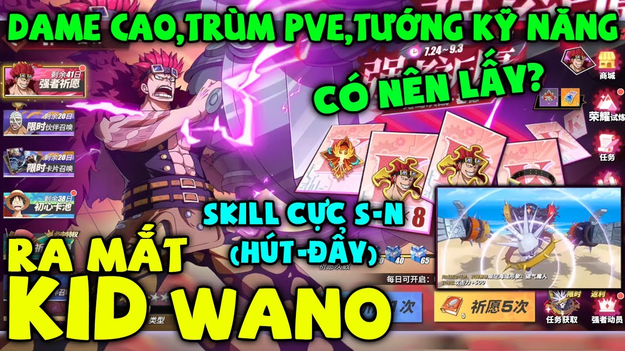 Review Test Sức Mạnh PVE v&agrave; PVP Nh&acirc;n Vật KID WANO Liệu C&oacute; TR&Ugrave;M Game Kh&ocirc;ng? One Piece Fighting Path