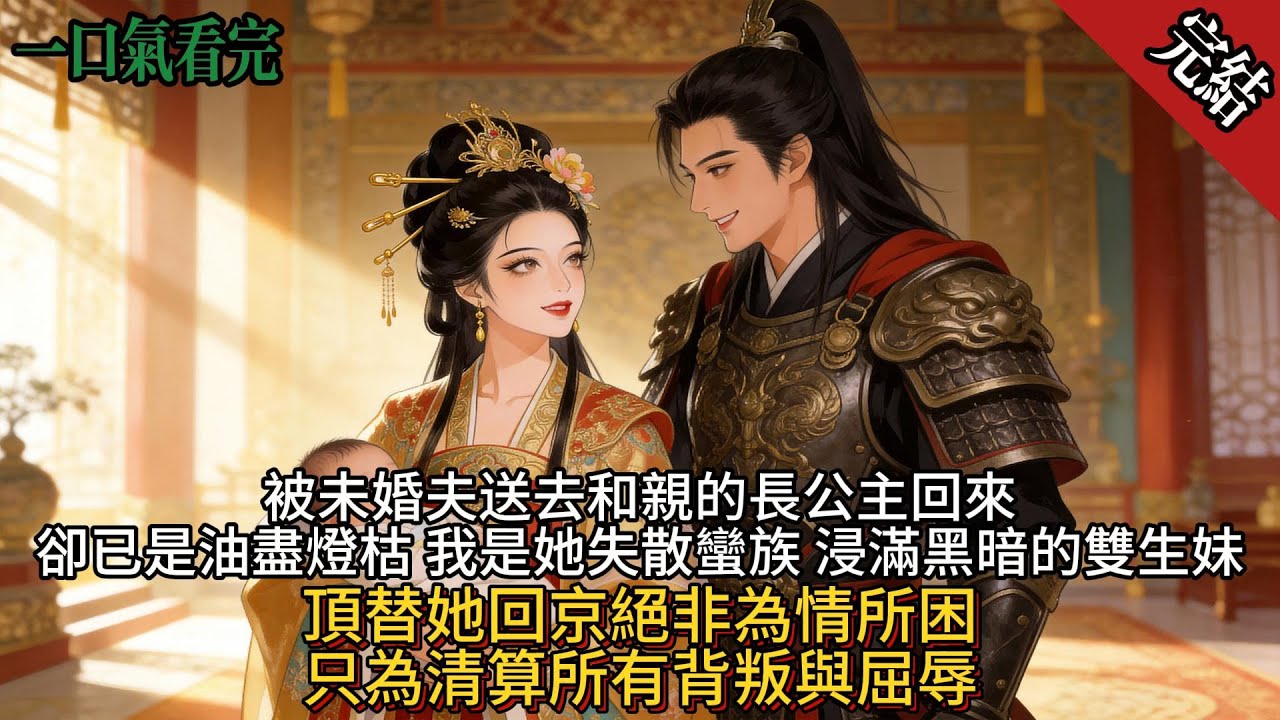 被未婚夫親手送去和親的長公主回來了。十年，遍體鱗傷受盡屈辱。而她的未婚夫早已迎娶白月光。嬌妻愛子仕途正好。所有人都在等著看新歡舊愛的虐情戲碼。但回來的，早不是當初那個無能軟弱的女人。我是她的雙生妹妹。