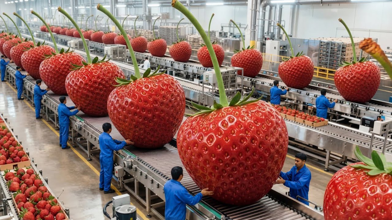 Strawberry Jam Factory Tour: From Fresh Strawberries to Packed Jars (Full Process)