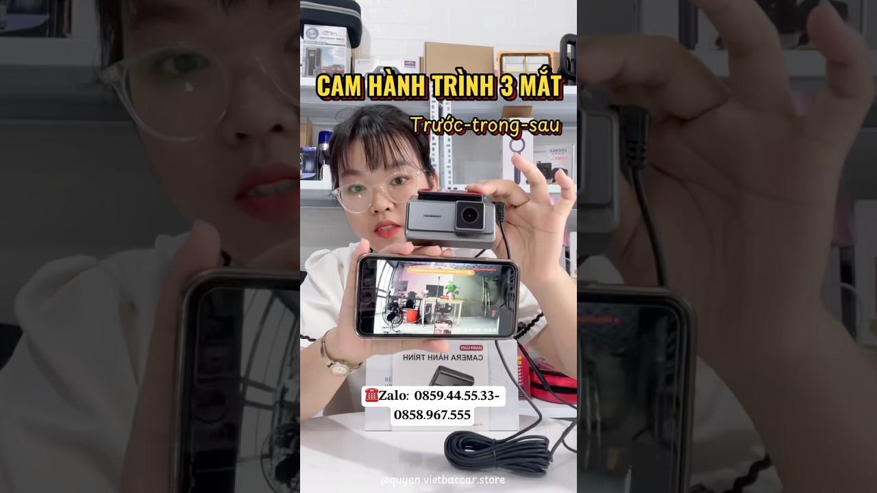 Cam hành trình ô tô 3 mắt quay trước, trong và sau xe ô tô Zl/0859.445533 