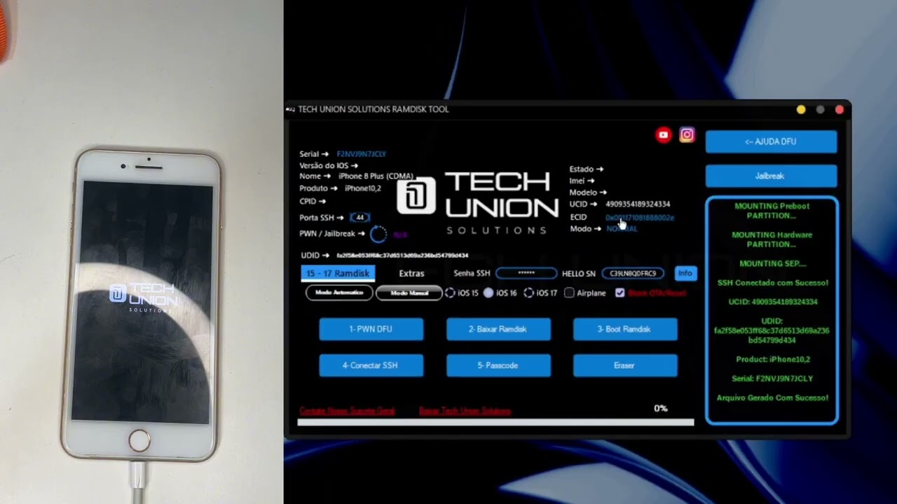 IPHONE 8 PLUS- PASSCODE NO TECH UNION RANDISK