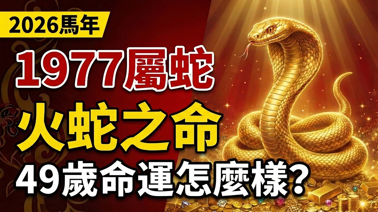 1977年屬蛇人，火蛇之命，2026年49歲的命運怎麼樣？#1977年屬蛇 #2026生肖蛇運勢 #屬蛇2026運勢 #1977年生肖蛇 #招財 #風水 #生肖蛇 #火蛇 #事業 #屬蛇 #丙午馬年