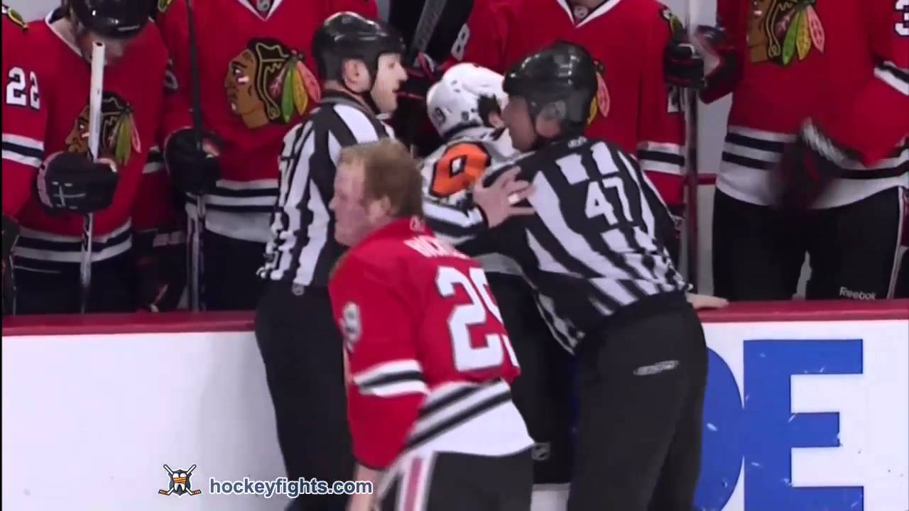 Scott Hartnell vs Bryan Bickell Jan 23, 2011