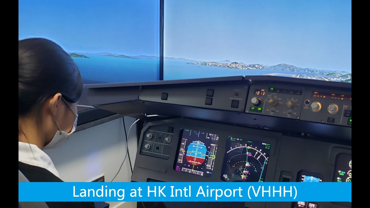 Hayley's A320 landing at HK Intl Airport VHHH