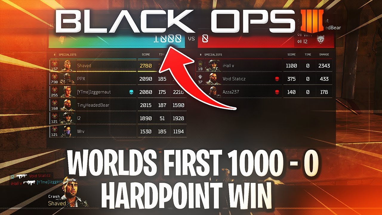 Black Ops 4: 1000 - 0 Hardpoint Win! (WORLDS FIRST 1000 - 0 HARDPOINT WIN) BLACK OPS 4!