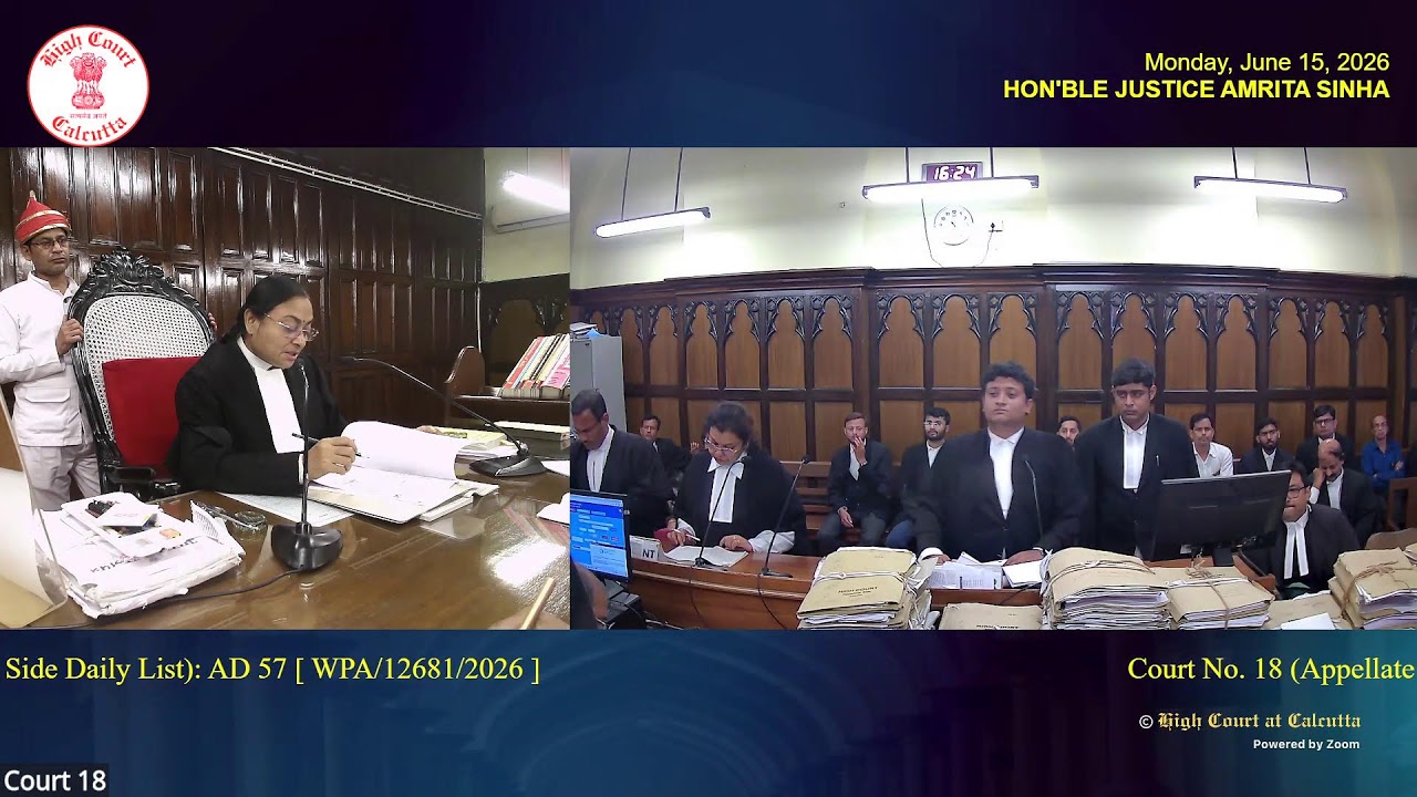 15 June 2026 | Court No. 18 | Live Streaming of the Court proceedings