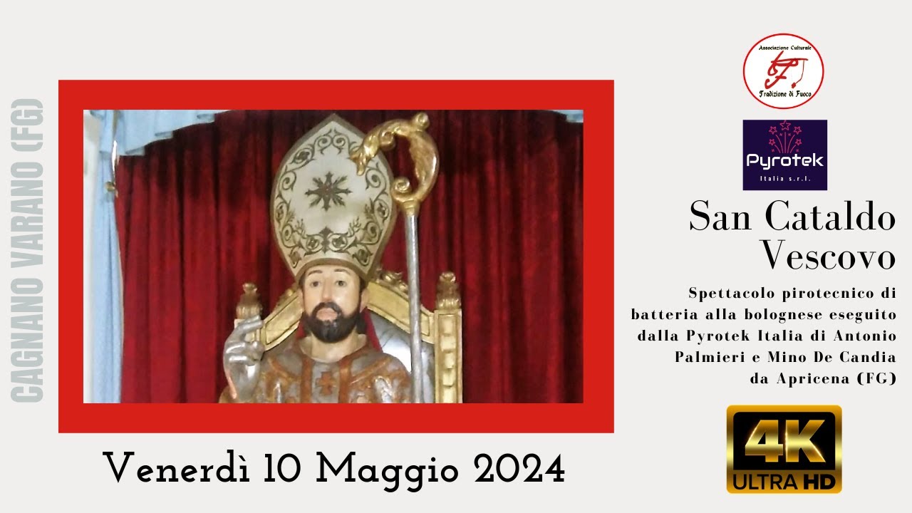 4K - Cagnano Varano (FG) - San Cataldo Vescovo 2024 - Batteria alla Bolognese - Pyrotek Italia