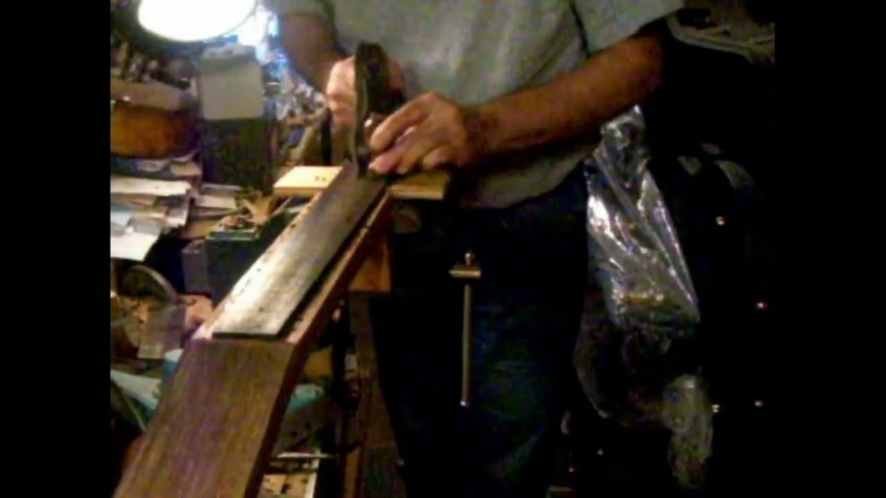 John Arnold Radiusing a Fingerboard for one of his guitar builds