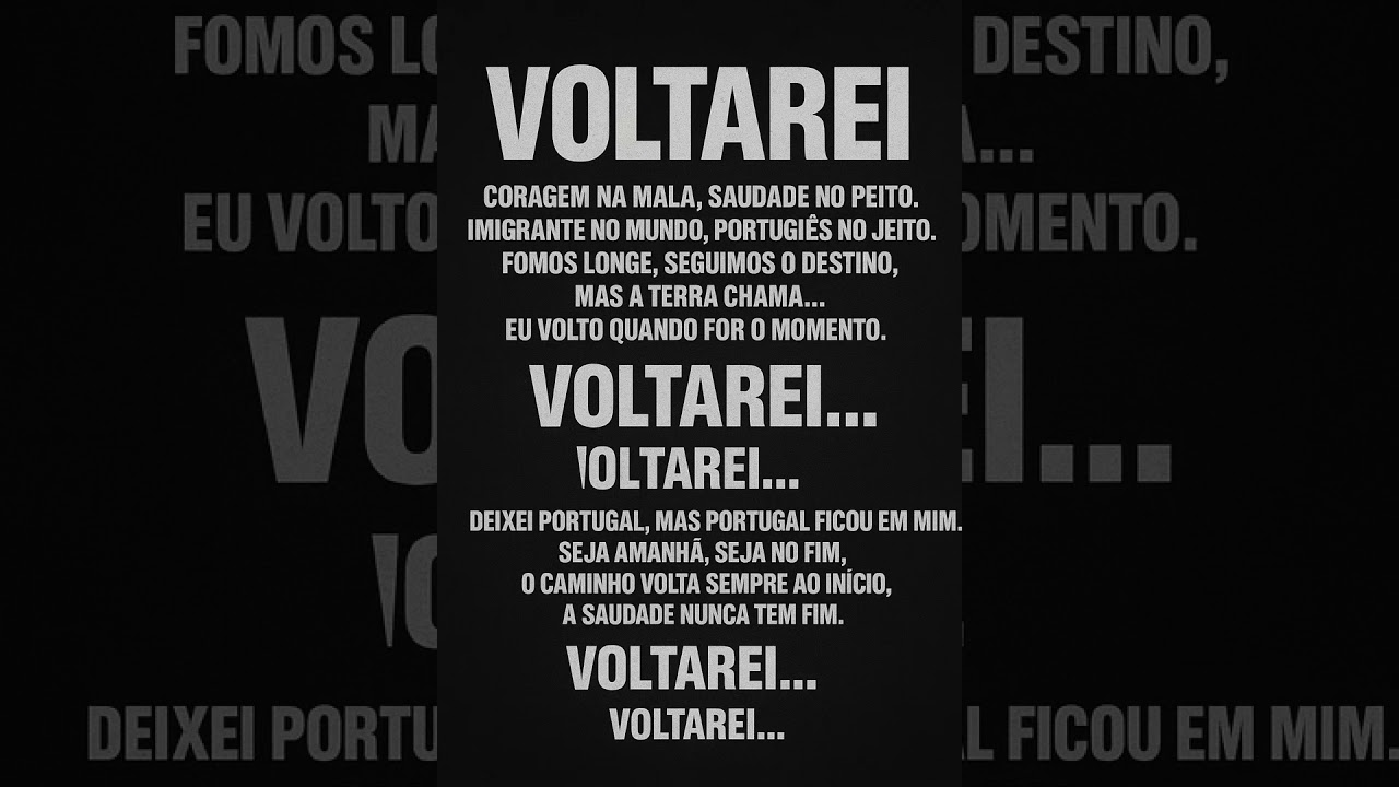 “Voltarei” (Techno Mindset)# imigrantes 