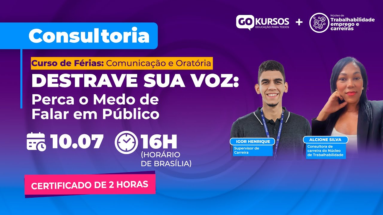 Curso de F&eacute;rias: Comunica&ccedil;&atilde;o e Orat&oacute;ria para Iniciantes