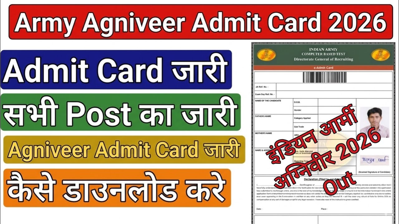 Agniveer Admit Card 2026 🔥 Army Admit Card Download 2026 | Agniveer Admit Card Kaise Download Karen