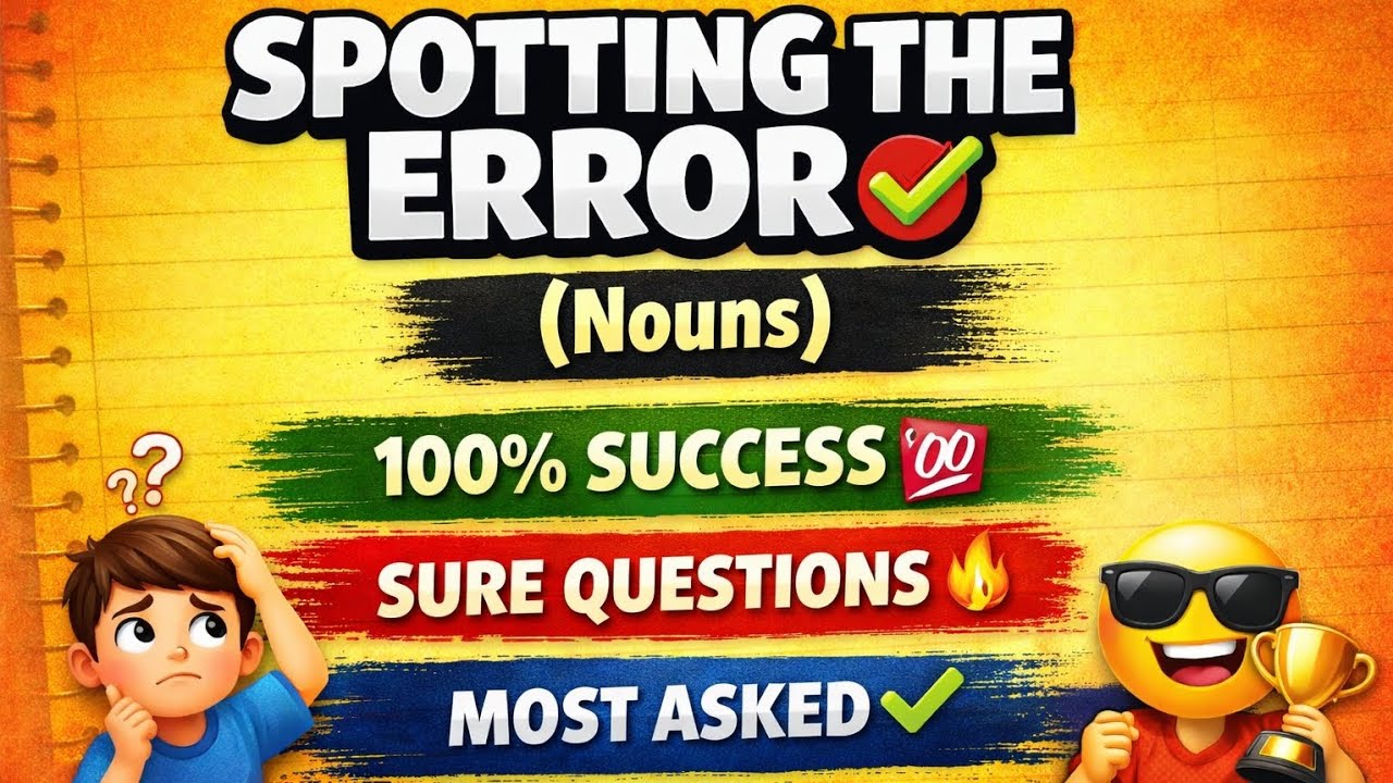 Spotting the error Nouns 🔥 #english #competitiveexams #education #englishgrammar #new #learning #ssc